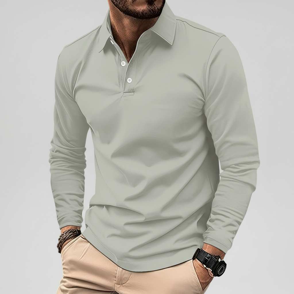 Elegantes Langarm-Poloshirt mit Atmungsaktivem Material | Klassischer Polokragen für Stil und Komfort 10