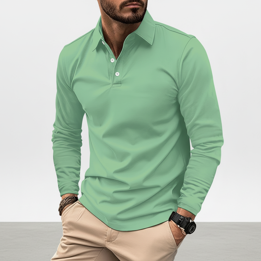 Elegantes Langarm-Poloshirt mit Atmungsaktivem Material | Klassischer Polokragen für Stil und Komfort 2