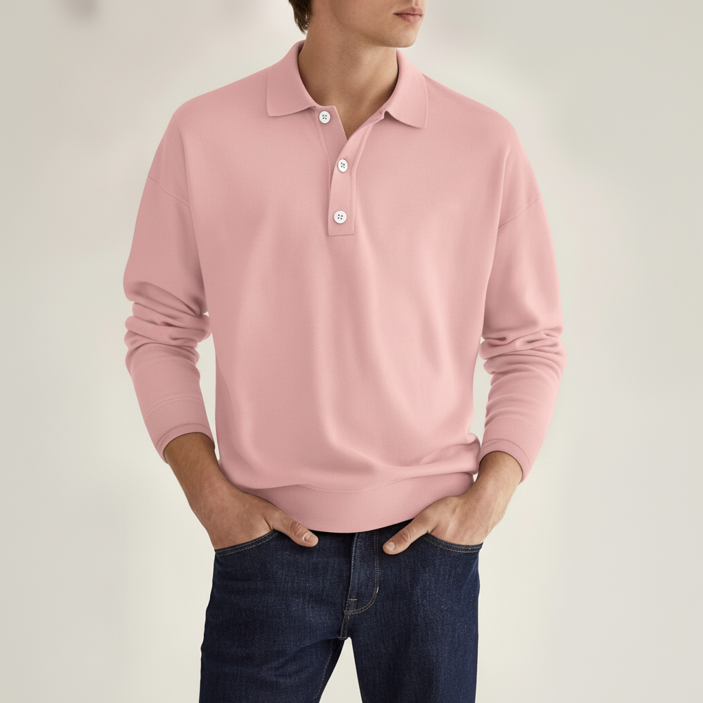 Elegantes Langarm-Poloshirt mit Atmungsaktivem Material | Klassischer Polokragen für Stil und Komfort 4