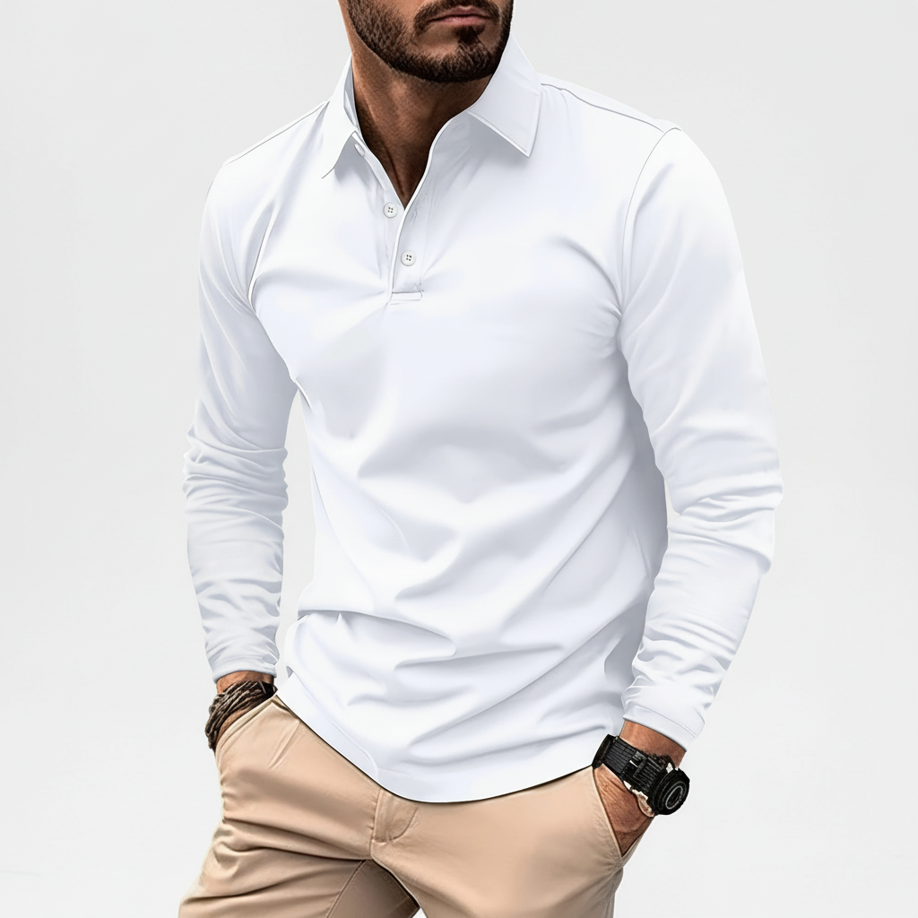 Elegantes Langarm-Poloshirt mit Atmungsaktivem Material | Klassischer Polokragen für Stil und Komfort 5