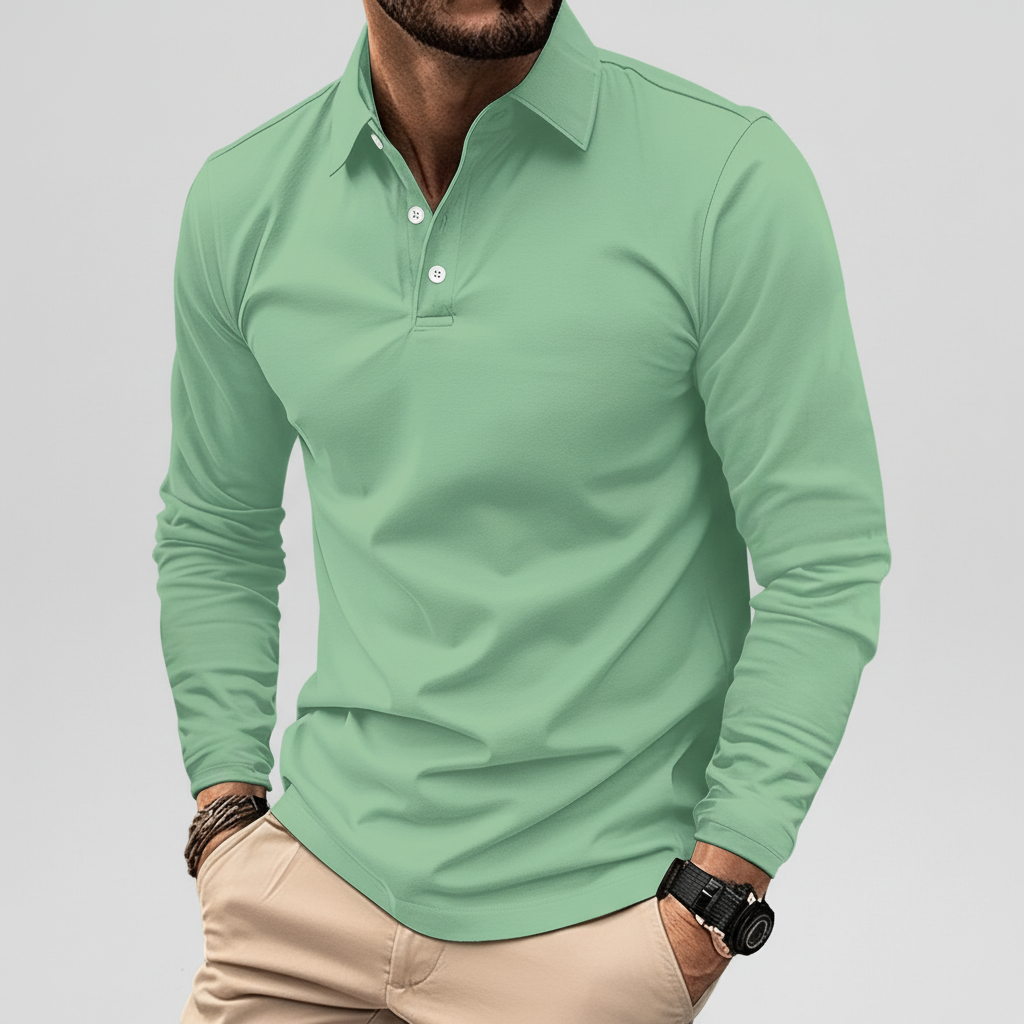 Elegantes Langarm-Poloshirt mit Atmungsaktivem Material | Klassischer Polokragen für Stil und Komfort 7