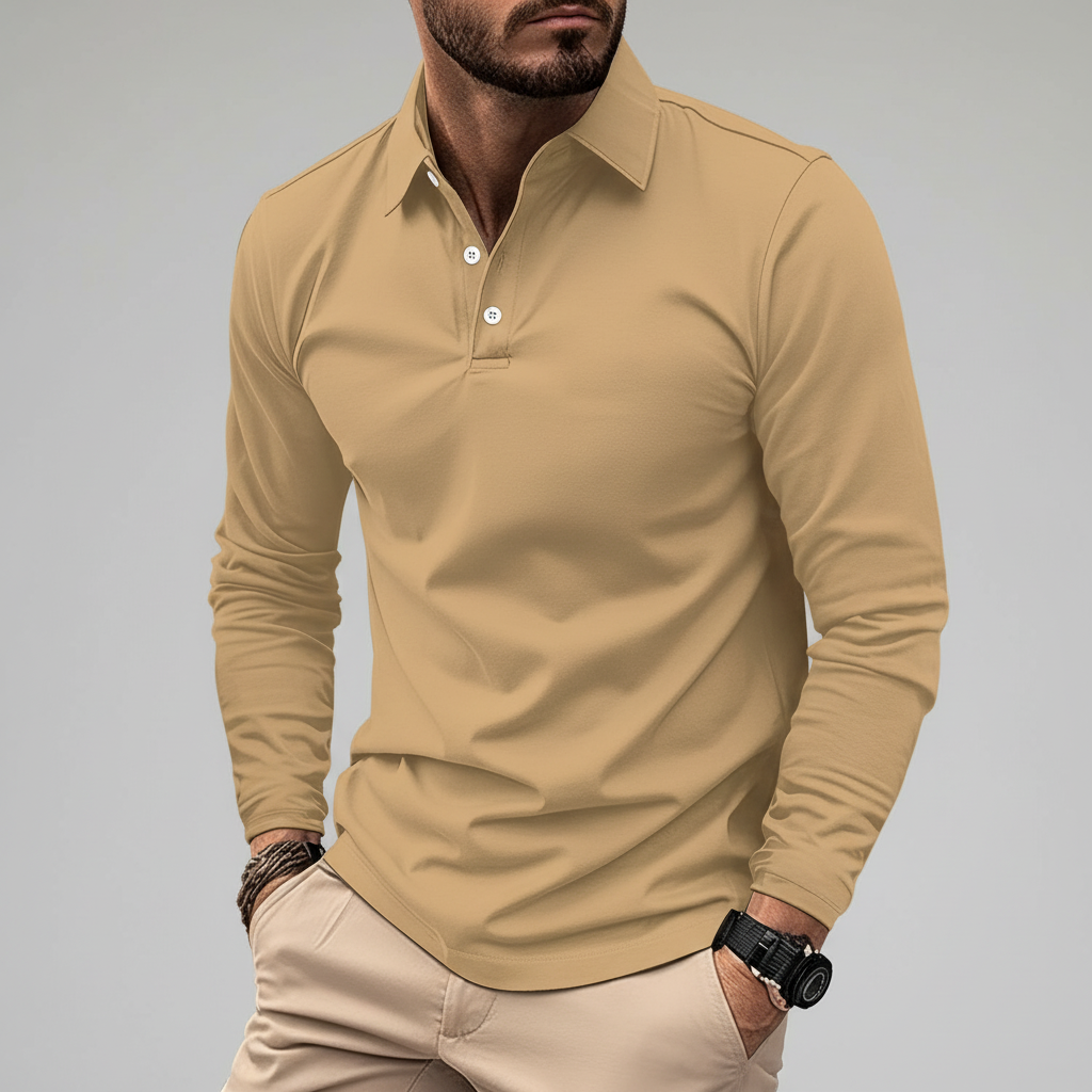 Elegantes Langarm-Poloshirt mit Atmungsaktivem Material | Klassischer Polokragen für Stil und Komfort 9
