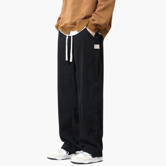 Kordhose für Herren | Weites Bein mit Elastischem Bund | Bequeme Passform für Alltag und Freizeit 0