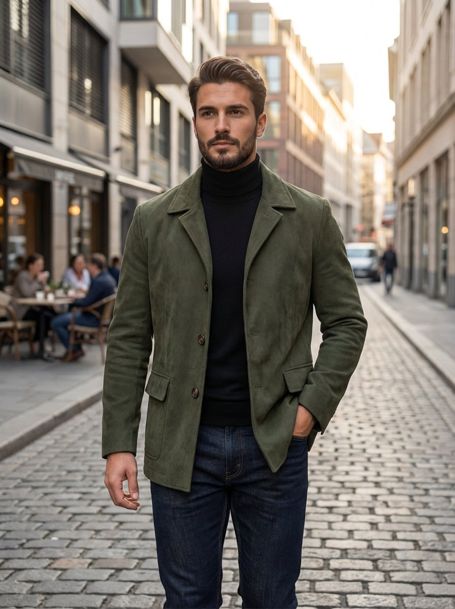 Herren Blazer Langem Ärmel Reverskragen Lässigem Schnitt | Leicht Jacke