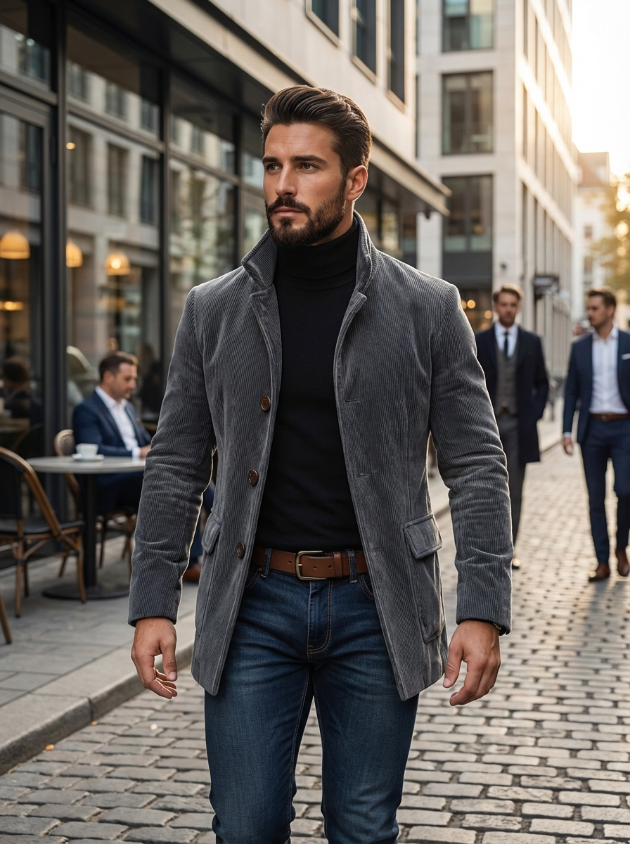 Herren Blazer Langem Ärmel Reverskragen Lässigem Schnitt | Leicht Jacke