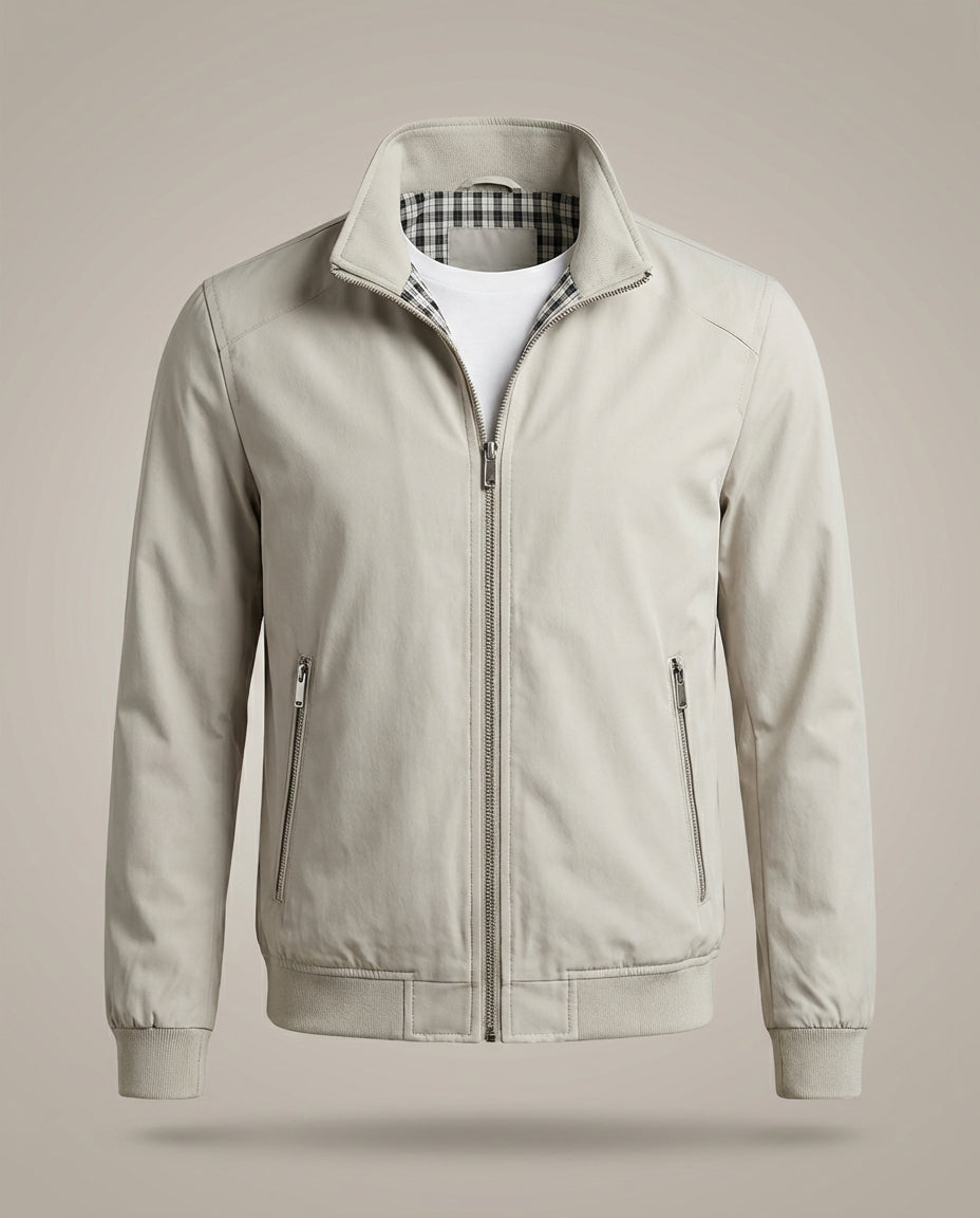 Herren Stehkragen Langen Ärmeln Übergangsjacke | Leichte Jacke