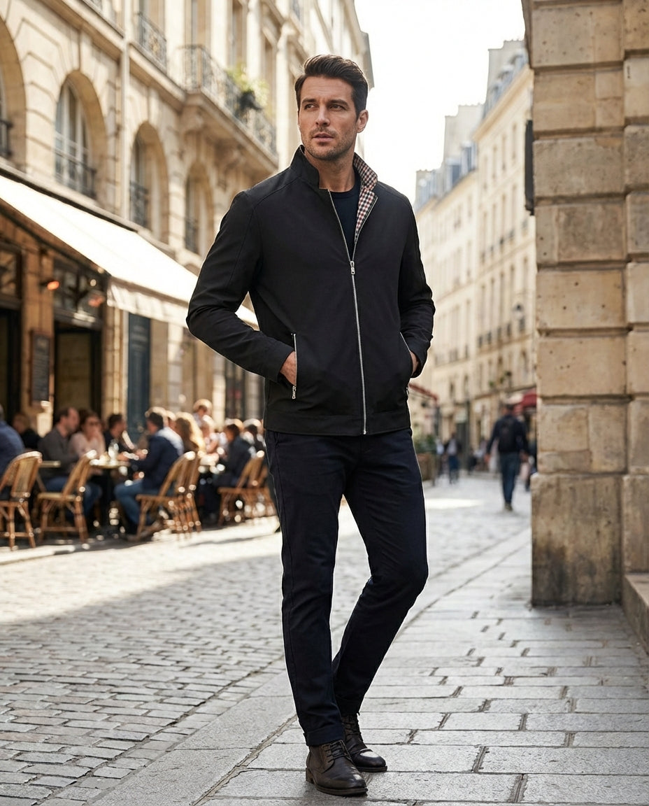 Herren Stehkragen Reißverschluss Übergangsjacke | Leichte Jacke