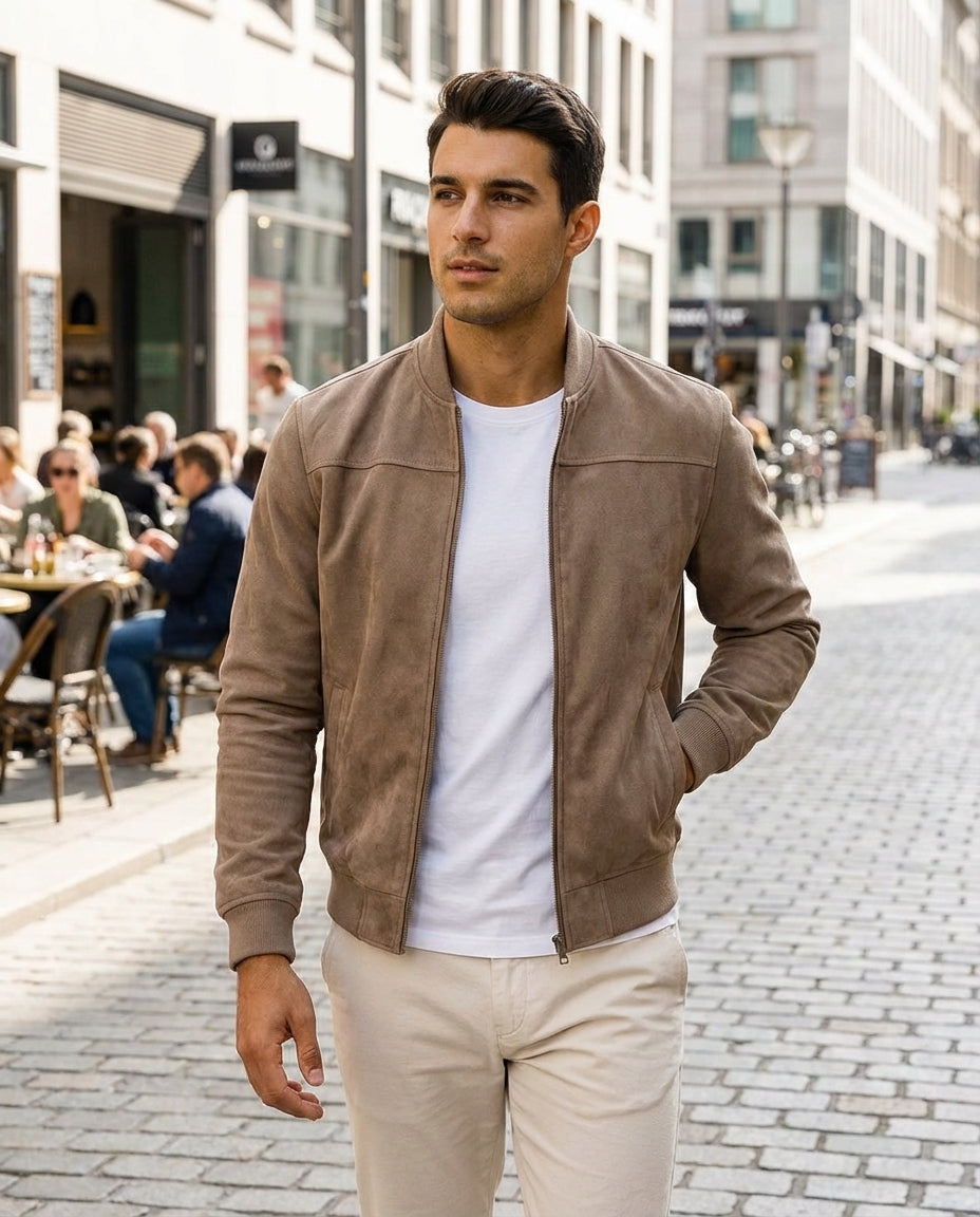 Herren Stehkragen Reißverschluss Übergangsjacke | Leichte Jacke