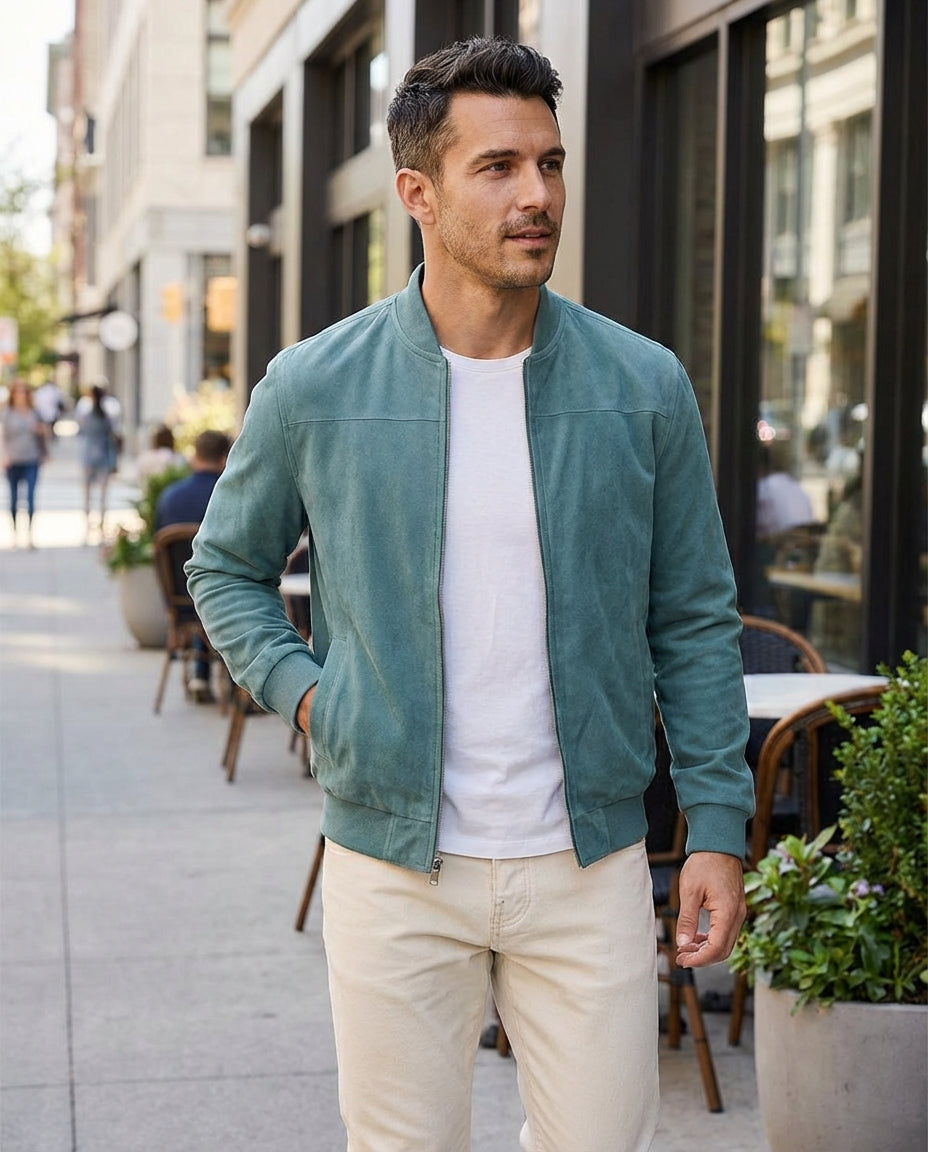 Herren Stehkragen Reißverschluss Übergangsjacke | Leichte Jacke