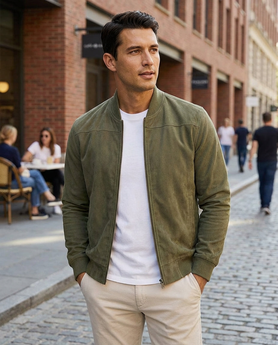 Herren Stehkragen Reißverschluss Übergangsjacke | Leichte Jacke
