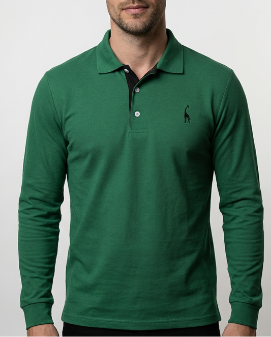Herren Poloshirt Langarm Klassischer Schnitt