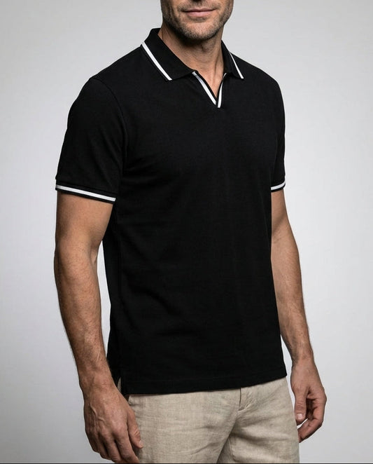 Herren Poloshirt Kurzarm Stretch Baumwolle