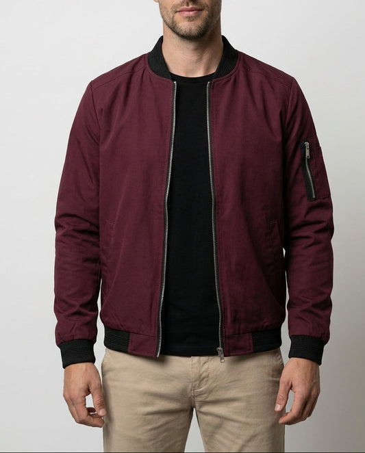 Herren Bomberjacke Leicht Stehkragen Übergangsjacke