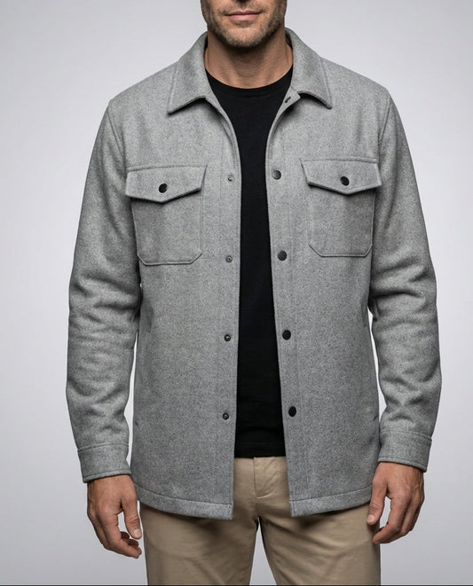 Overshirt Herren Übergangsjacke Brusttaschen Leicht