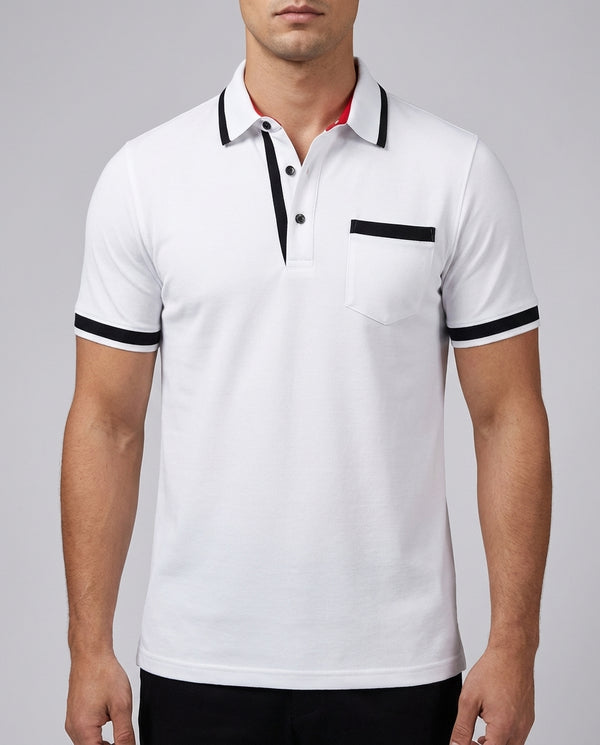 Herren Poloshirt V Ausschnitt Kurzarm Sommer