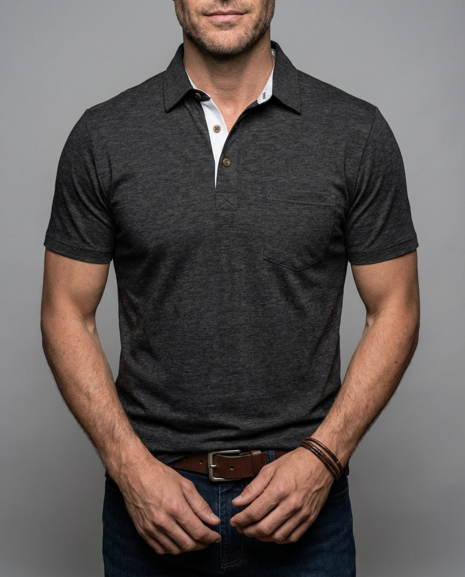 Poloshirt Herren Kurzarm Baumwolle Frühling Sommer