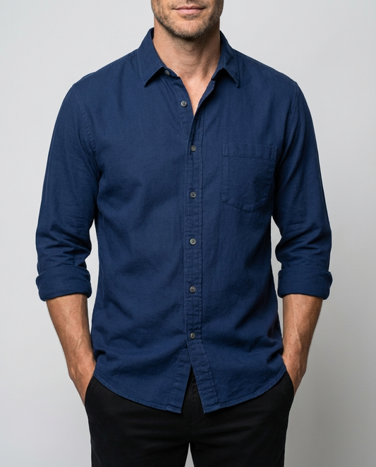 Hemd Herren Langarm Knopfleiste Frühling Sommer