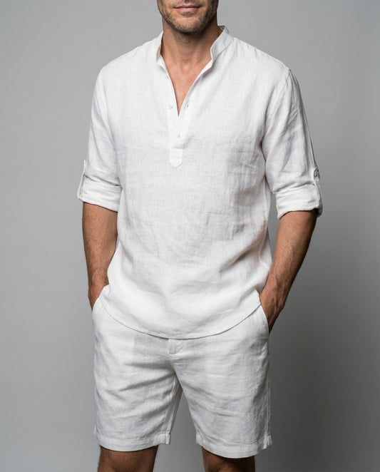 Hemd Herren V Ausschnitt Lockerer Schnitt