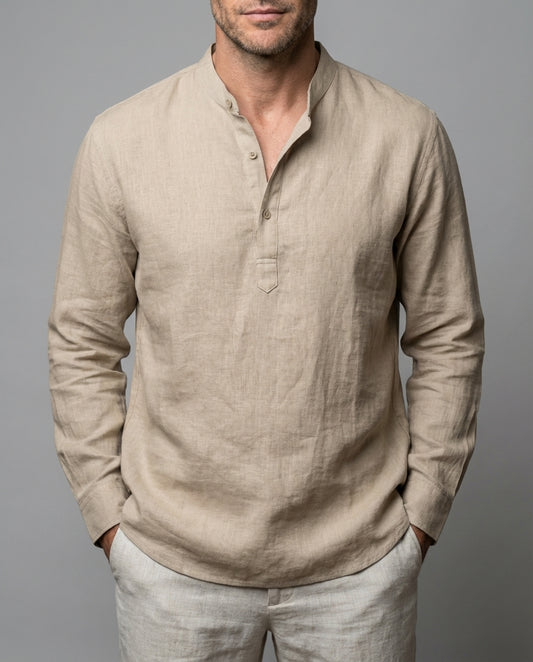 Hemd Herren Langarm Offener Kragen