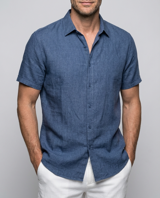 Hemd Herren Offener Kragen Frühling und Sommer